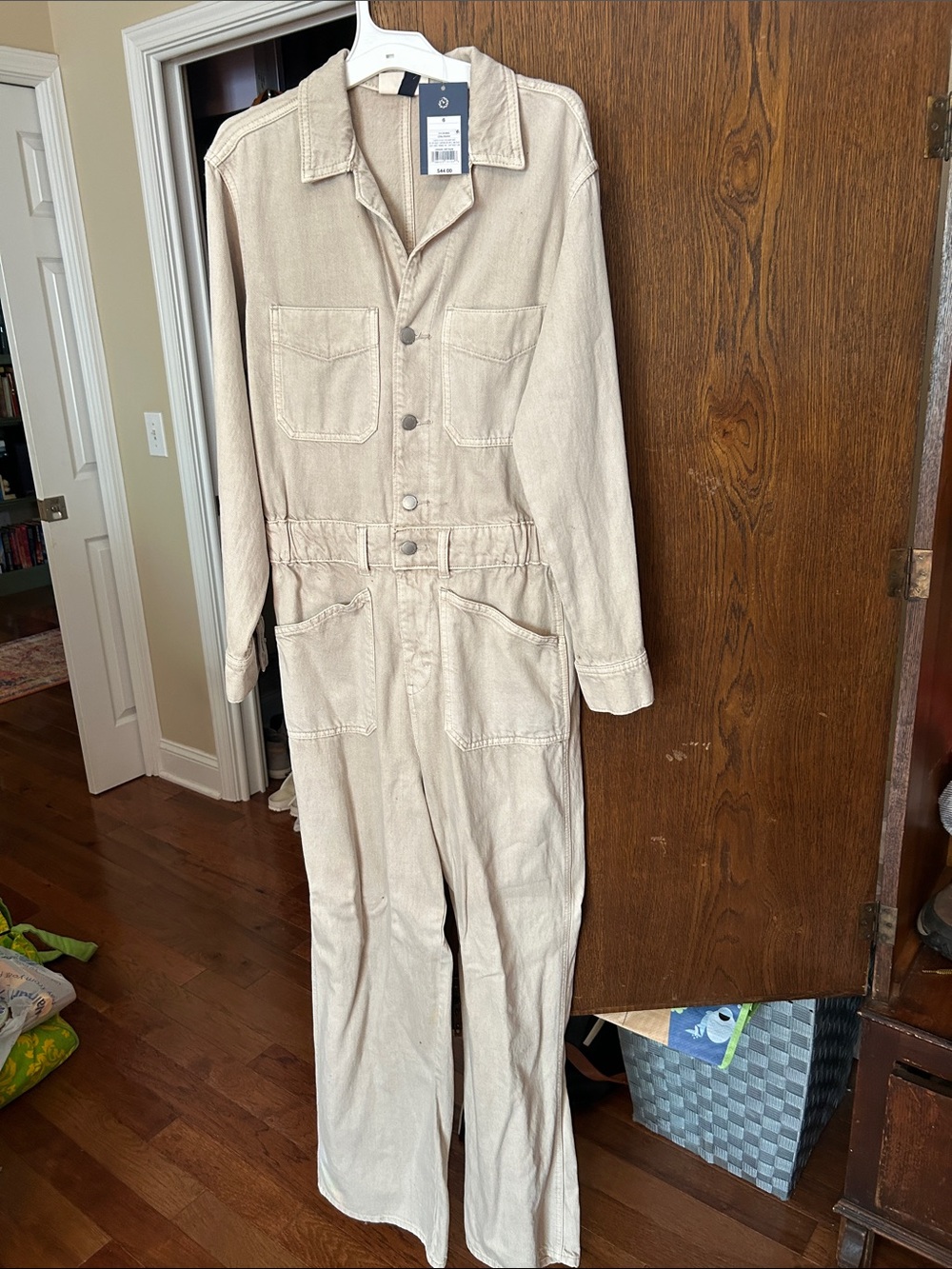 Cool khaki denim jumpsuit